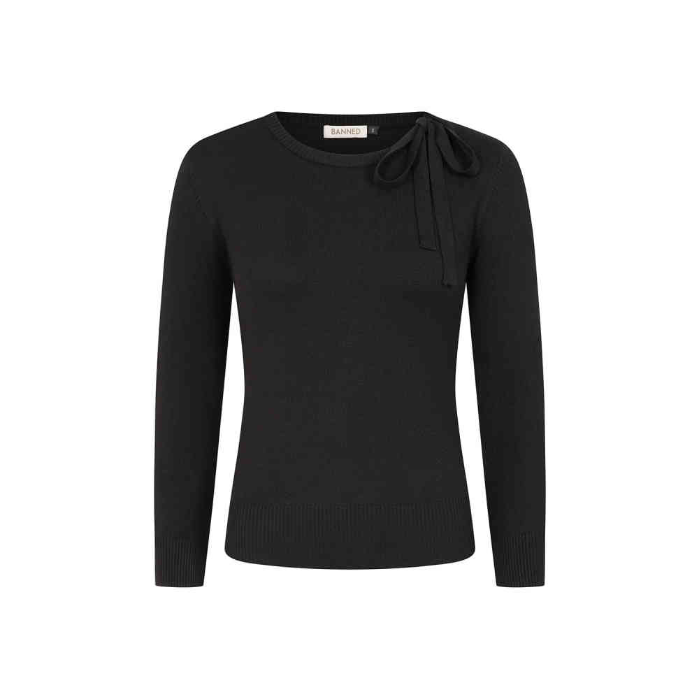 Banned - Bella Bow Jumper - Black